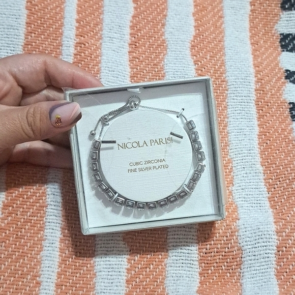 NEW Nicola Parisi Fine Silver Plated Cubic Zirconia Bracelet 💎 - Picture 2 of 5
